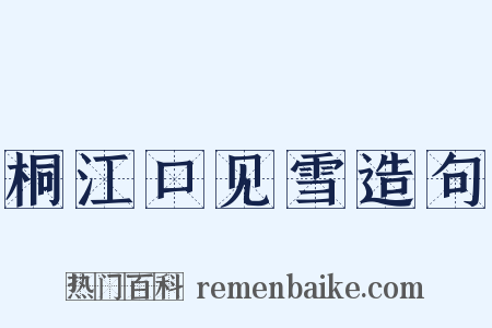 桐江口见雪造句是什么意思的图片